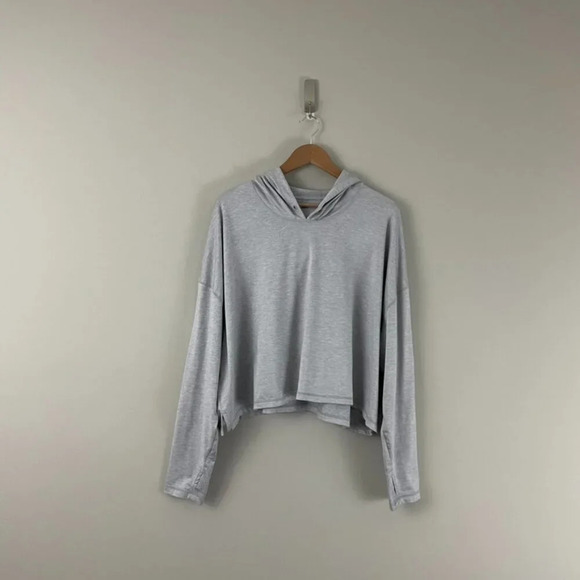 Athleta Uptempo Short Hoodie in Norwegian Grey Size XL - Picture 1 of 6
